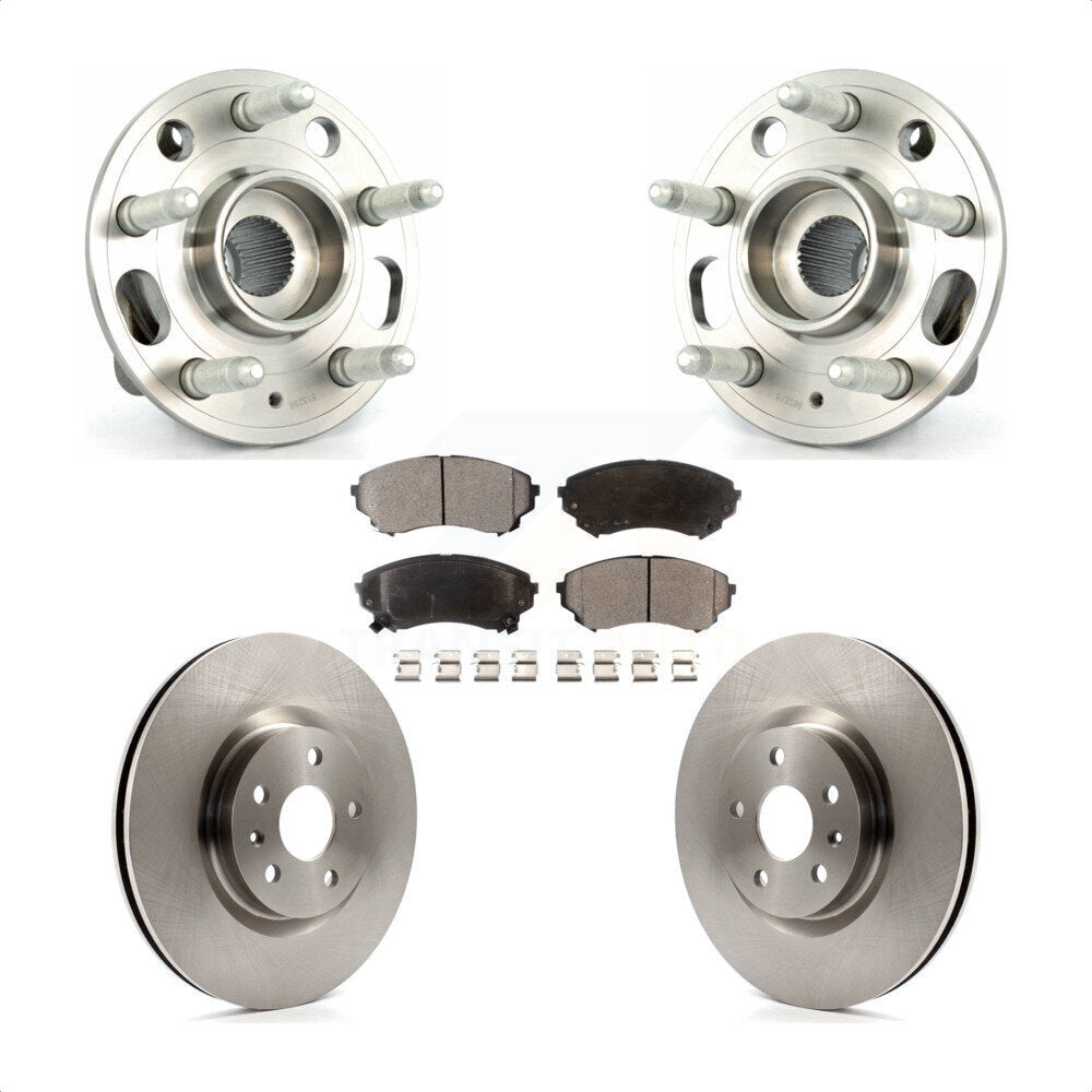 Hub Bearing Brake Rotor Pad Front Kit For 14 Cadillac CTS With Heavy Duty Brakes