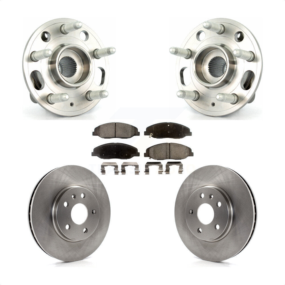Hub Bearing Brake Rotor Pad Front Kit For Cadillac CTS Without Heavy Duty Brakes