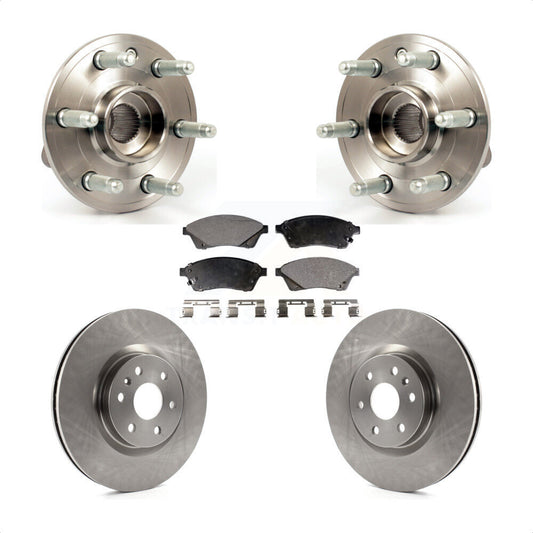 Hub Bearing Assembly Disc Brake Rotor & Pad Front Kit For Cadillac SRX Saab 9-4X