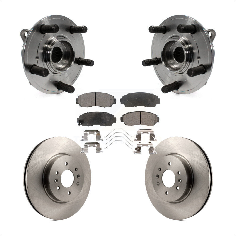 Hub Bearing Assembly Disc Brake Rotor Pads Front Kit For 2011-2014 Honda Odyssey