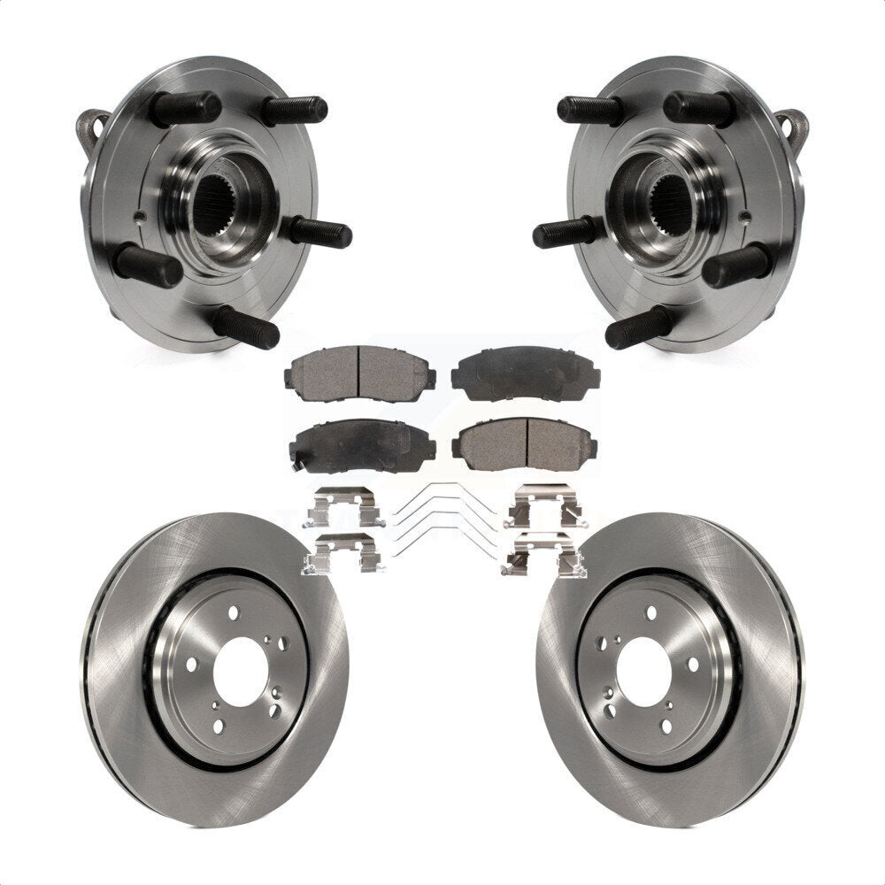 Hub Bearing Assembly Disc Brake Rotor Pads Front Kit For 2015-2017 Honda Odyssey