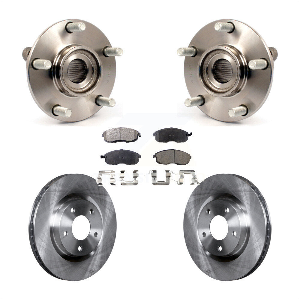 Hub Bearing Brake Rotor Pad Front Kit For 2007-2012 Nissan Sentra SE-R with 2.5L