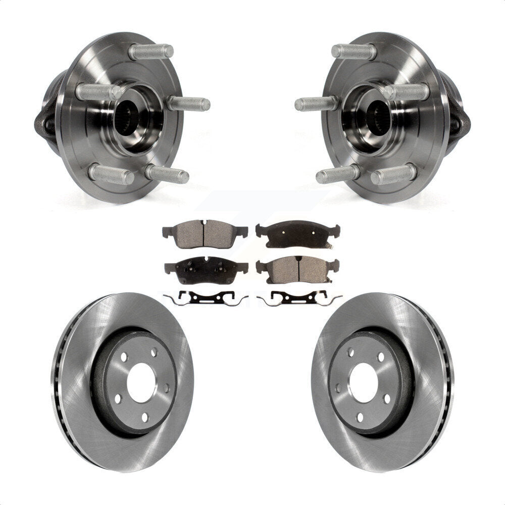 Hub Bearing Disc Brake Rotor Pad Front Kit For Jeep Grand Cherokee Dodge Durango