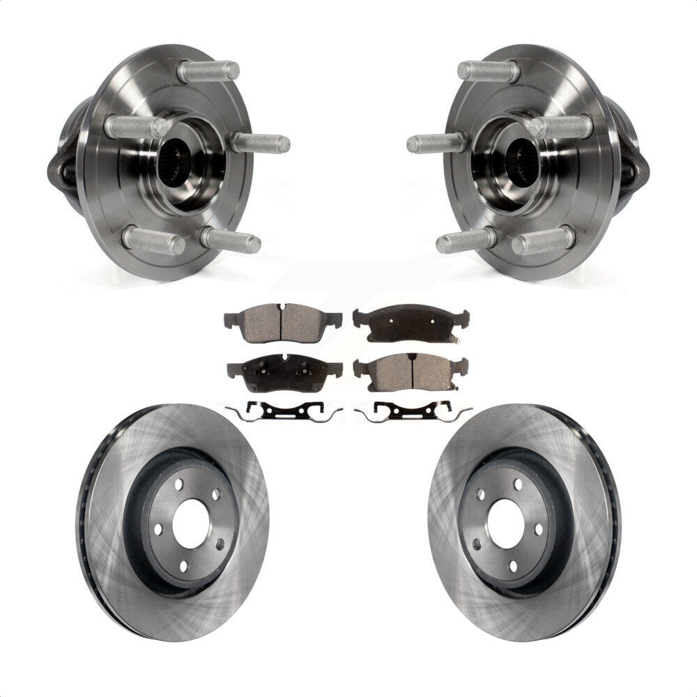 Hub Bearing Brake Rotor & Pad Front Kit For Jeep Grand Cherokee Dodge Durango WK