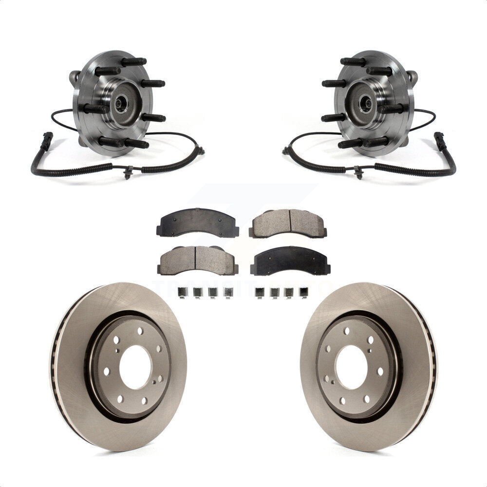 Hub Bearing Assembly Disc Brake Rotors And Ceramic Pads Front Kit For Ford F-150