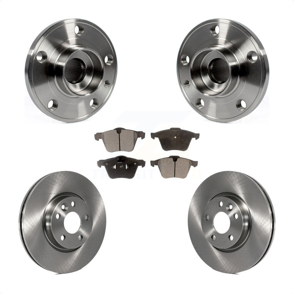 Hub Bearing Assembly Disc Brake Rotors And Ceramic Pads Front Kit For Volvo V70