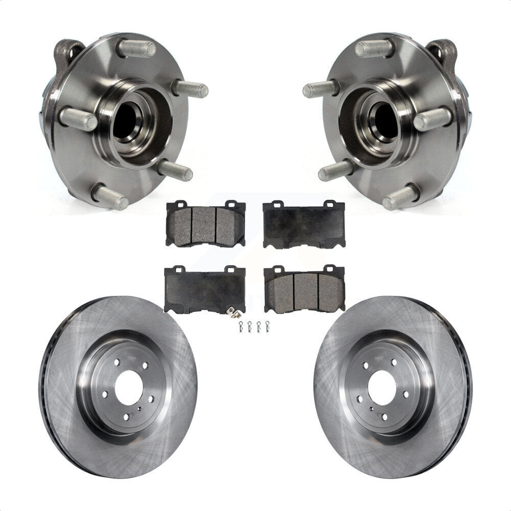 Hub Bearing Brake Rotor Pad Front Kit For INFINITI Q50 G37 Nissan 370Z Q60 M37 Z