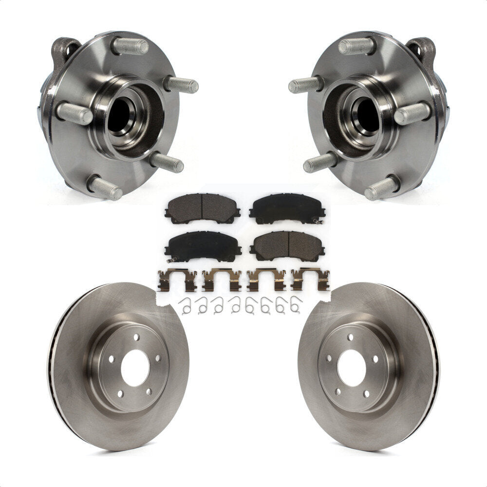 Hub Bearing Assembly Brake Rotor And Pad Front Kit For INFINITI Q50 QX50 Q60 RWD
