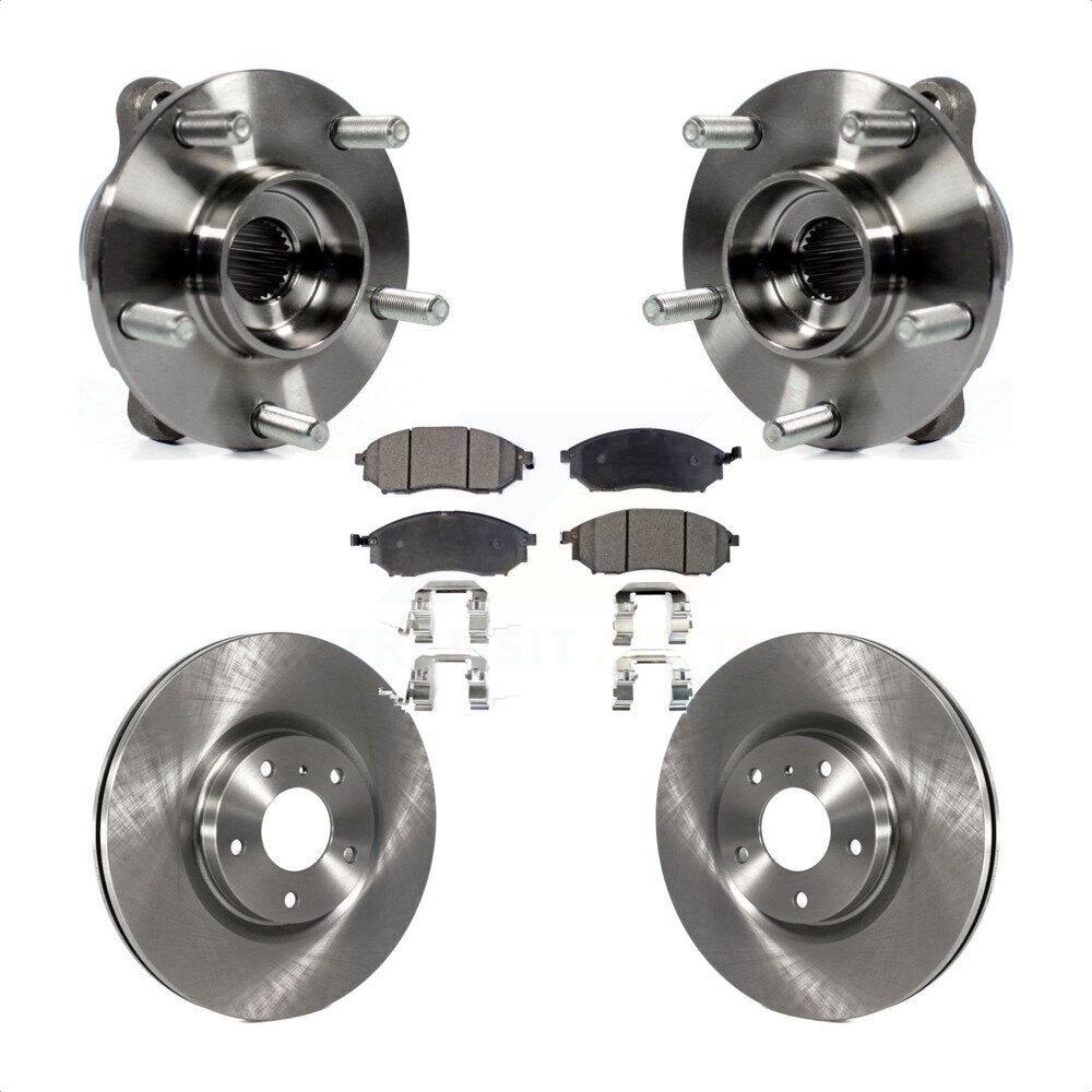 Hub Bearing Brake Rotor & Pads Front Kit For INFINITI G37 EX35 G35 QX50 QX70 M35