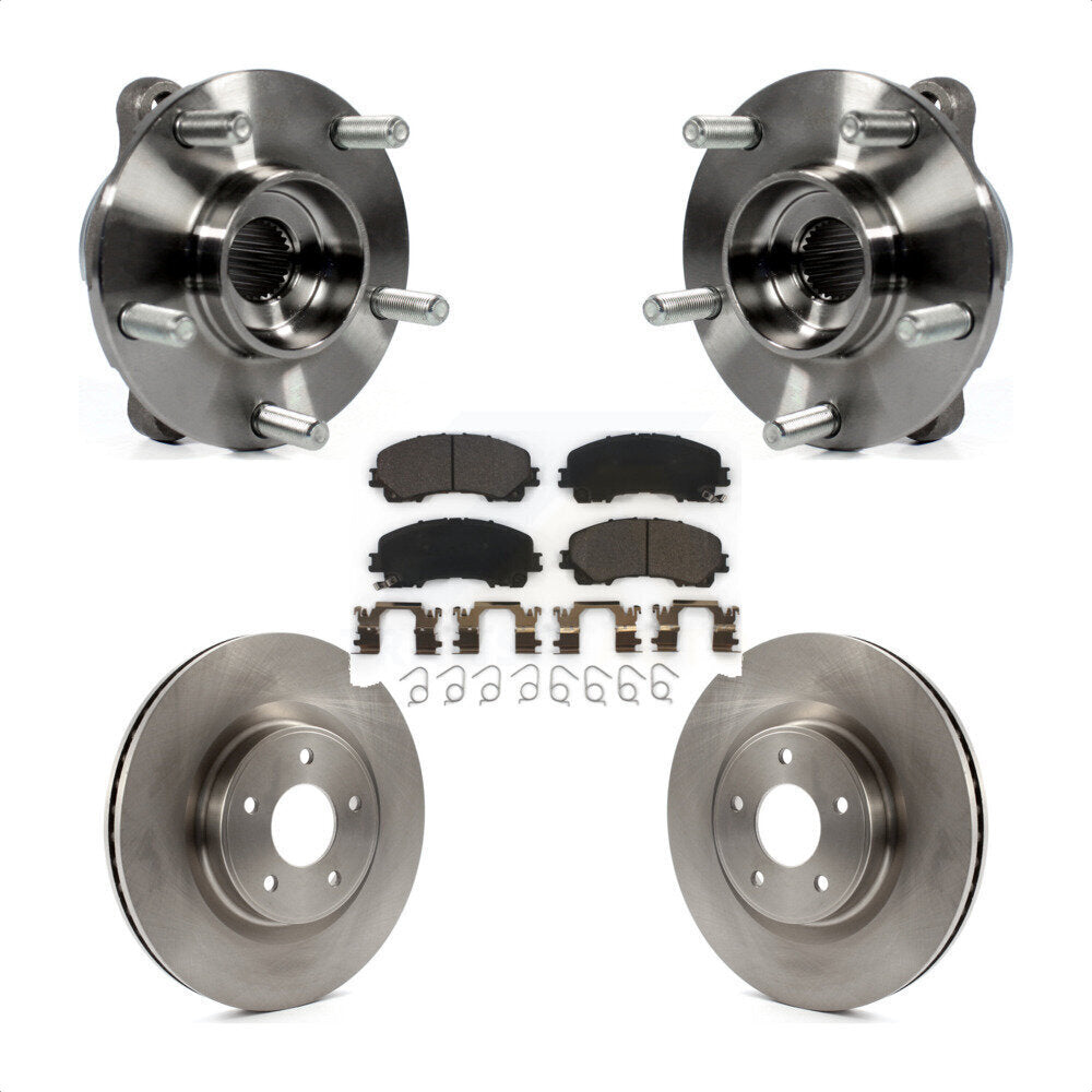 Hub Bearing Assembly Brake Rotor And Pad Front Kit For INFINITI Q50 QX50 Q60 AWD