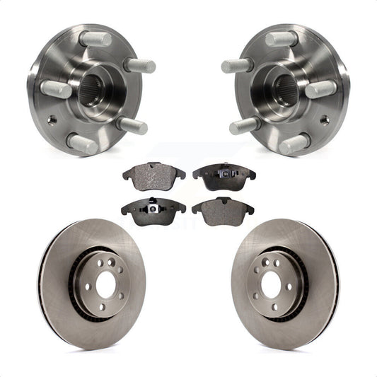Hub Bearing Assembly Disc Brake Rotor Pad Front Kit For 2008-2015 Land Rover LR2