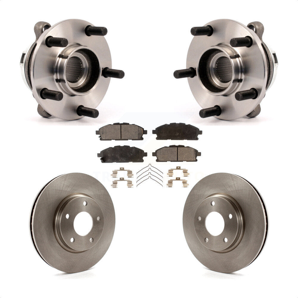 Hub Bearing Assembly Disc Brake Rotor & Pad Front Kit For 2011-2017 Nissan Quest