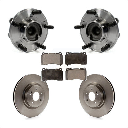 Hub Bearing Assembly Disc Brake Rotor & Pads Front Kit For Hyundai Genesis Coupe