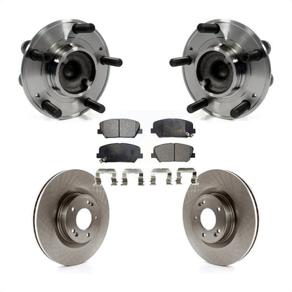 Hub Bearing Assembly Disc Brake Rotor & Pads Front Kit For Hyundai Genesis Coupe