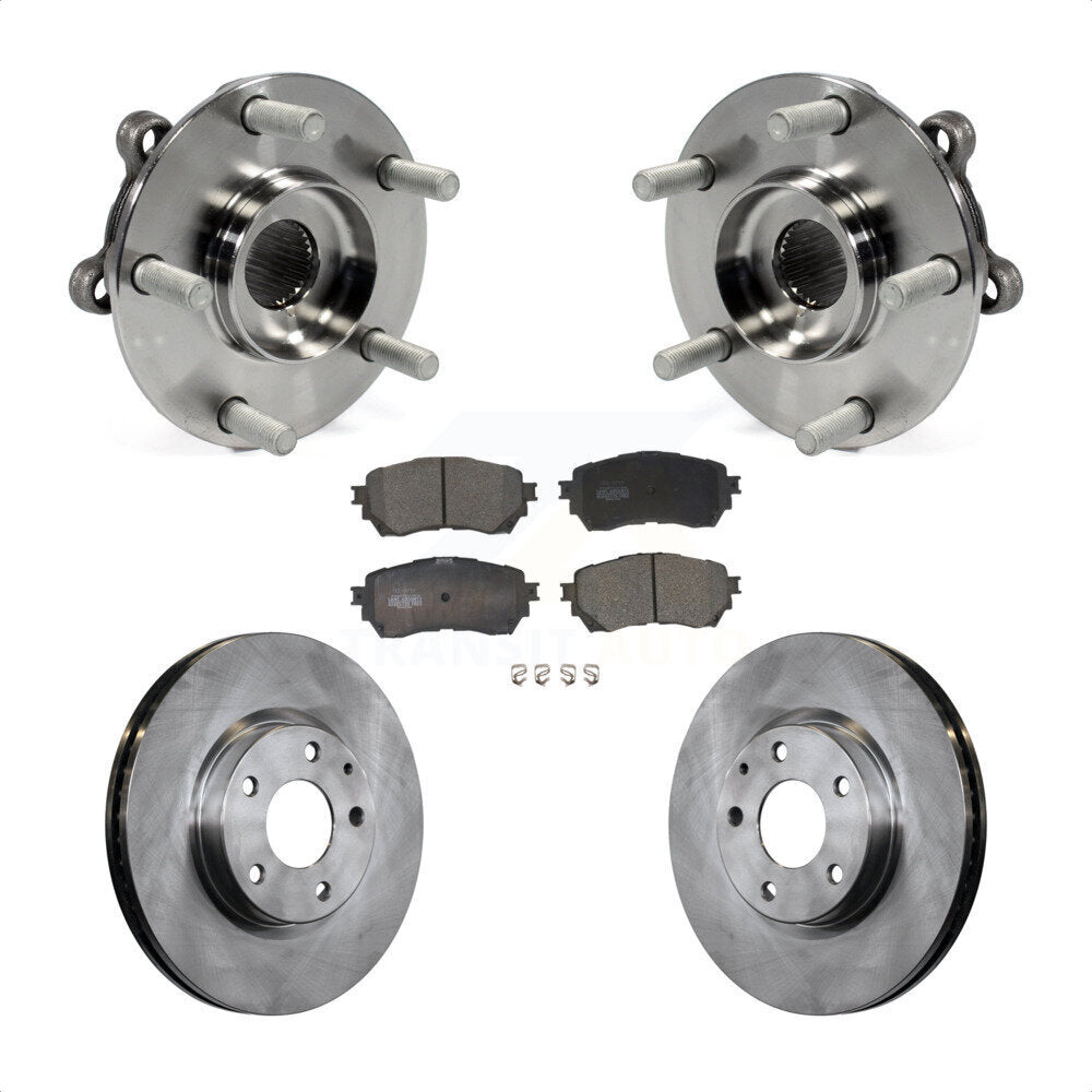 Hub Bearing Assembly Disc Brake Rotors And Ceramic Pads Front Kit For Mazda 6
