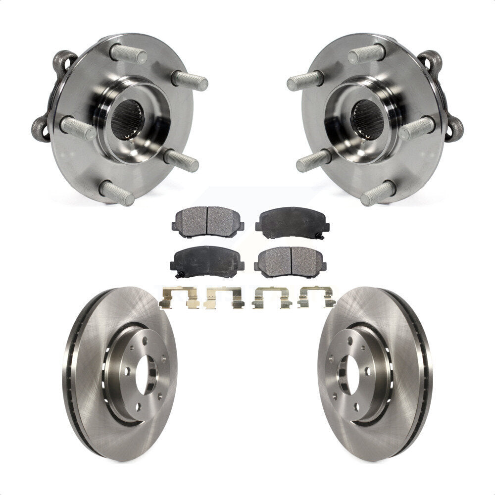 Hub Bearing Assembly Disc Brake Rotors And Ceramic Pads Front Kit For Mazda CX-5