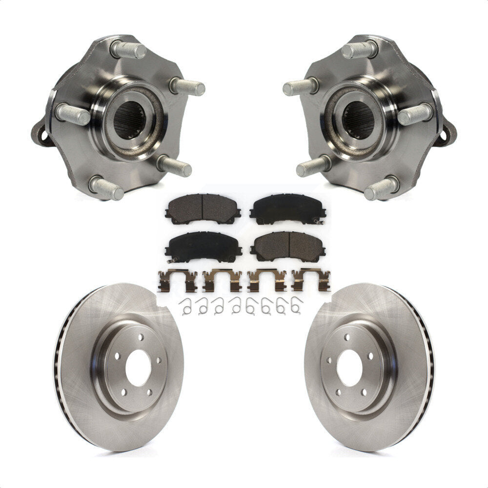 Hub Bearing Assembly Disc Brake Rotor And Ceramic Pad Front Kit For Nissan Rogue