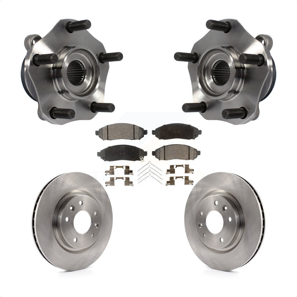 Hub Bearing Assembly Disc Brake Rotor And Ceramic Pads Front Kit For Nissan LEAF