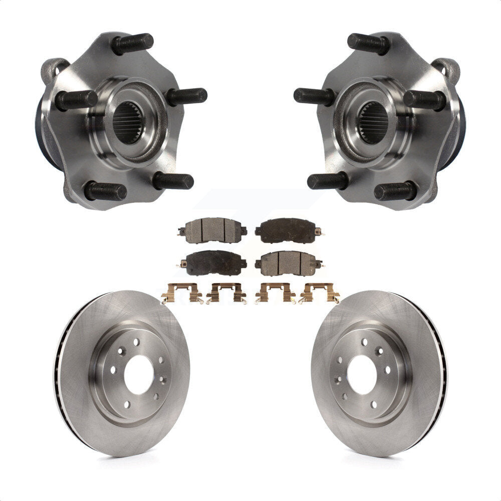 Hub Bearing Assembly Disc Brake Rotor And Ceramic Pads Front Kit For Nissan LEAF