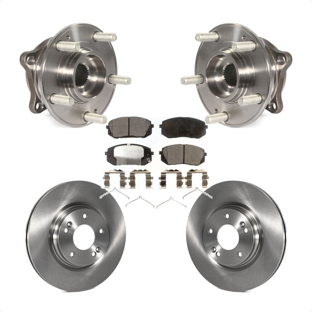 Hub Bearing Assembly Brake Rotor And Pad Front Kit For Hyundai Sonata Kia Optima