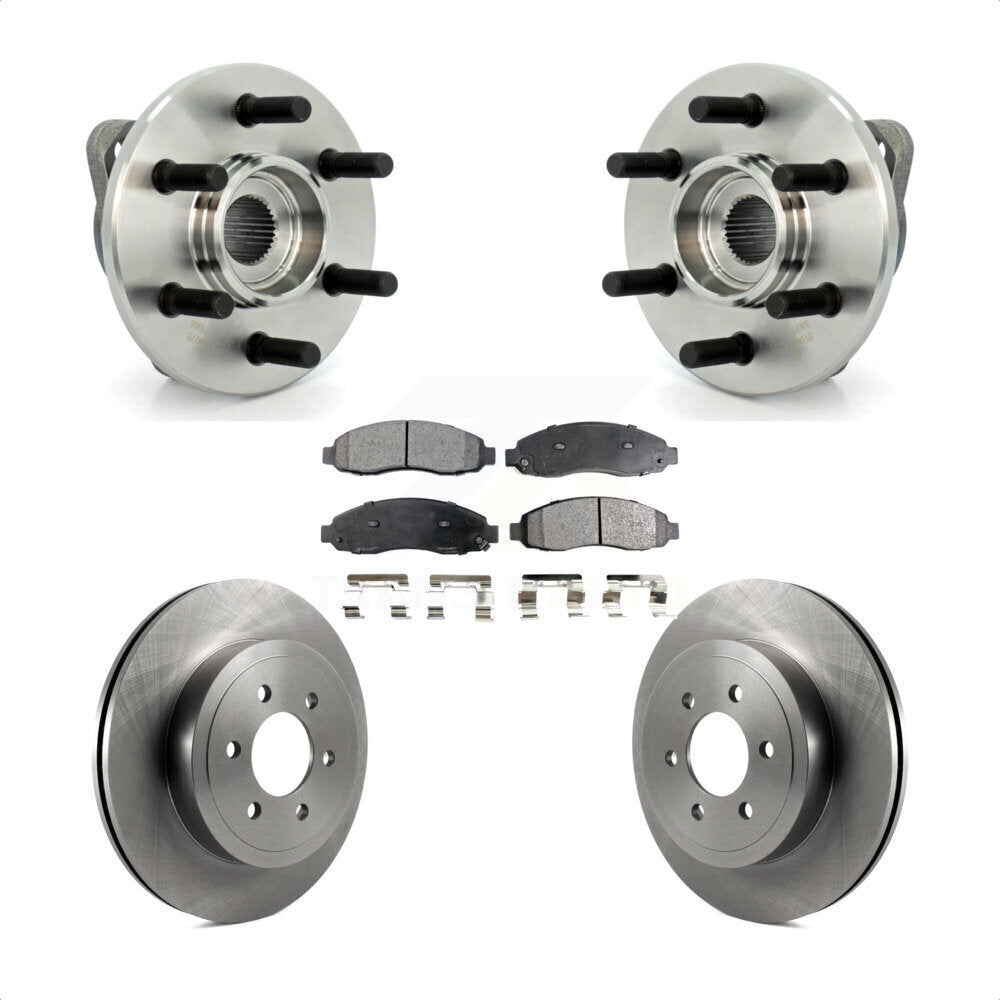 Hub Bearing Disc Brake Rotor Pad Front Kit For Dodge Dakota 4WD with 2-Wheel ABS
