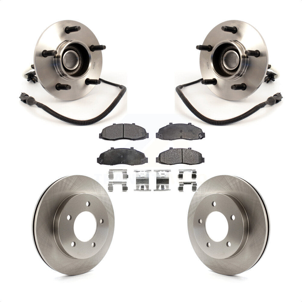 Hub Bearing Disc Brake Rotor & Pad Front Kit For Ford F-150 4WD with 4-Wheel ABS