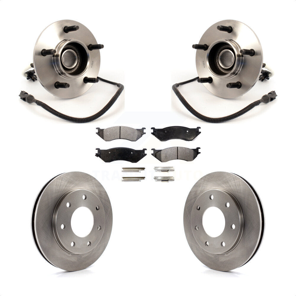 Hub Bearing Brake Rotor & Pad Front Kit For 1999 Ford F-150 4WD with 4-Wheel ABS