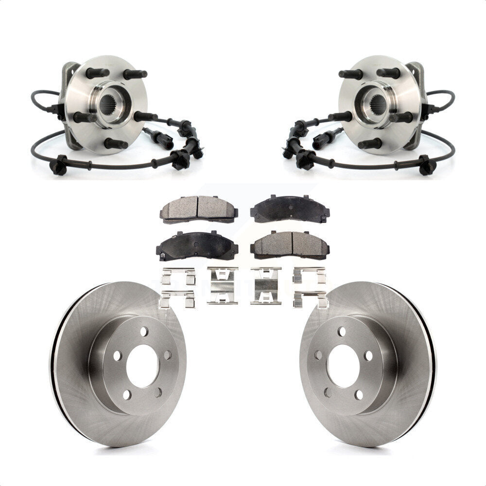 Hub Bearing Assembly Brake Rotor Pad Front Kit For Ford Ranger Mazda B4000 B3000