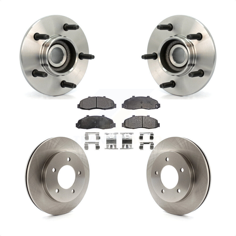 Hub Bearing Disc Brake Rotor & Pad Front Kit For Ford F-150 4WD with 2-Wheel ABS