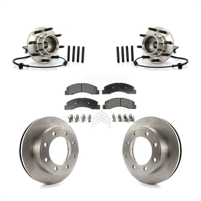 Hub Bearing Assembly Brake Rotor Pads Front Kit For 2001-2005 Ford Excursion 4WD