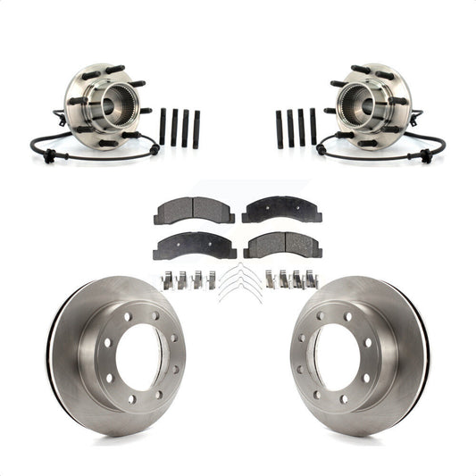 Hub Bearing Assembly Brake Rotor Pads Front Kit For 2001-2005 Ford Excursion 4WD