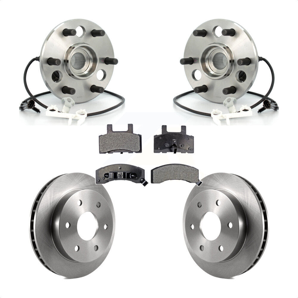 Hub Bearing Disc Brake Rotor & Pad Front Kit For Chevrolet GMC Tahoe Yukon K2500