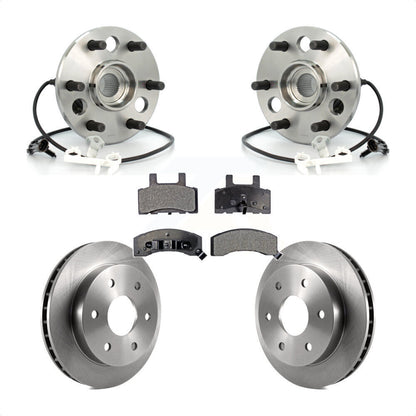 Hub Bearing Disc Brake Rotor & Pad Front Kit For Chevrolet GMC Tahoe Yukon K2500