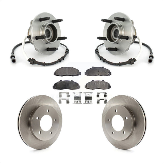 Hub Bearing Assembly Disc Brake Rotor And Pads Front Kit For Ford F-150 Heritage