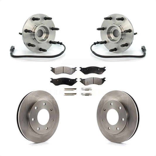 Hub Bearing Assembly Brake Rotor And Pad Front Kit For Ford F-150 F-250 Heritage