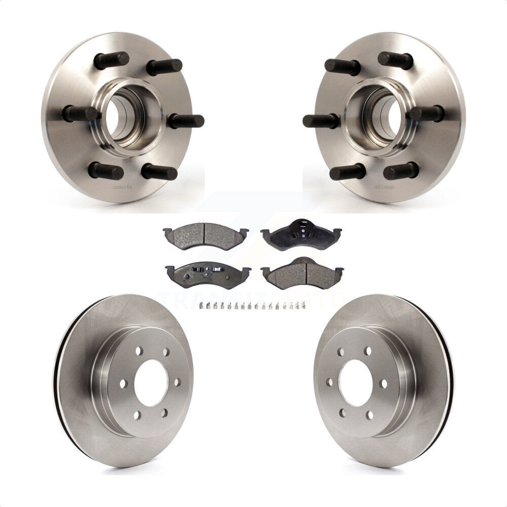 Hub Bearing Disc Brake Rotor & Pads Front Kit For 2000-2002 Dodge Dakota Durango