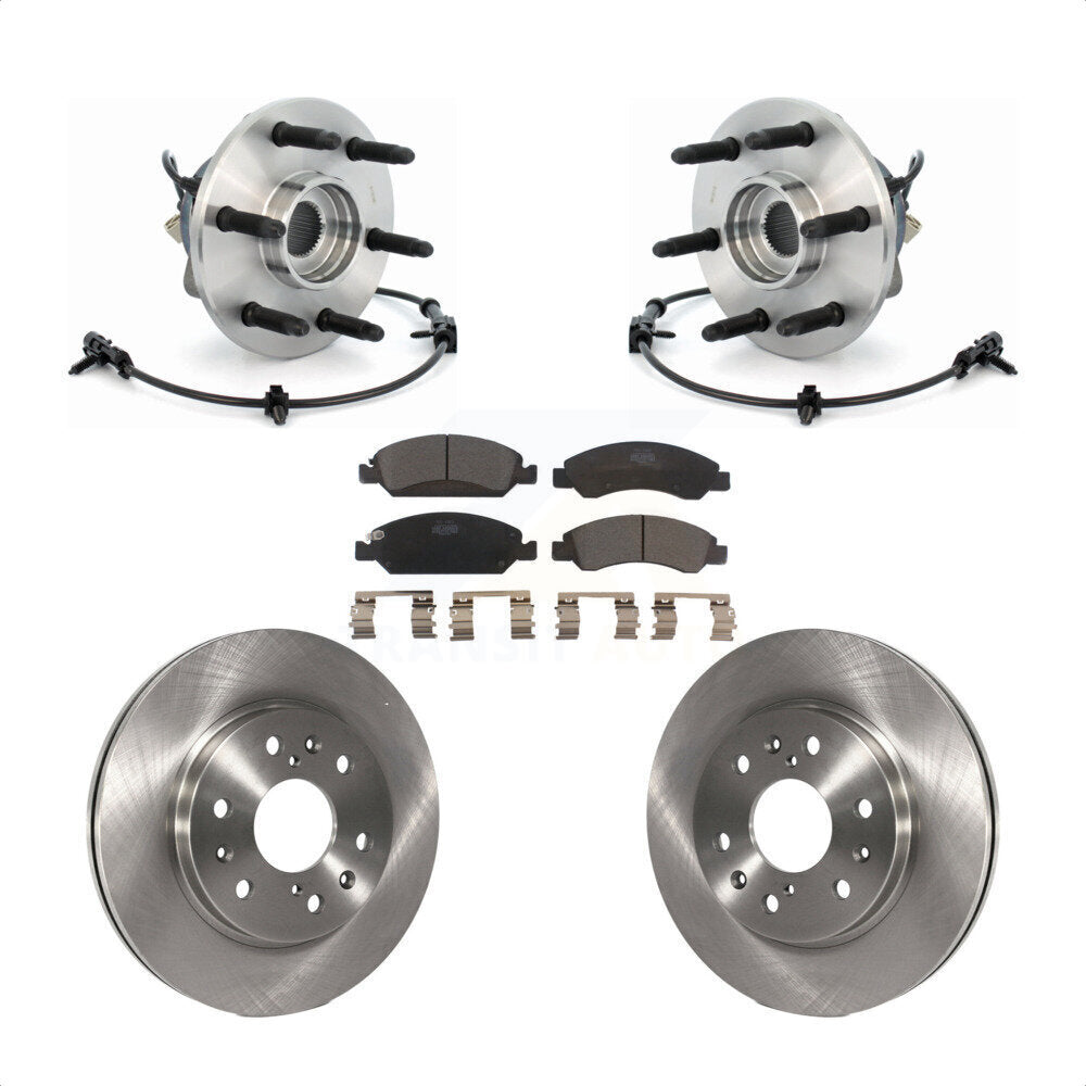 Hub Bearing Brake Rotor & Pads Front Kit For Chevrolet GMC Silverado 1500 Sierra