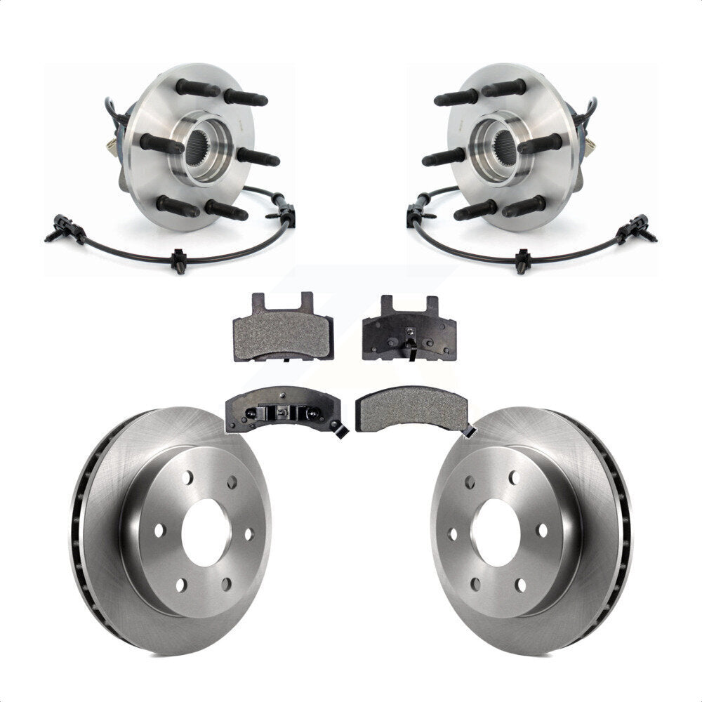 Hub Bearing Brake Rotor Pads Front Kit For 00 Chevrolet Tahoe 4WD with 5.3L/4.8L