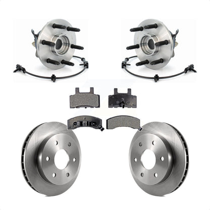 Hub Bearing Brake Rotor Pads Front Kit For 00 Chevrolet Tahoe 4WD with 5.3L/4.8L