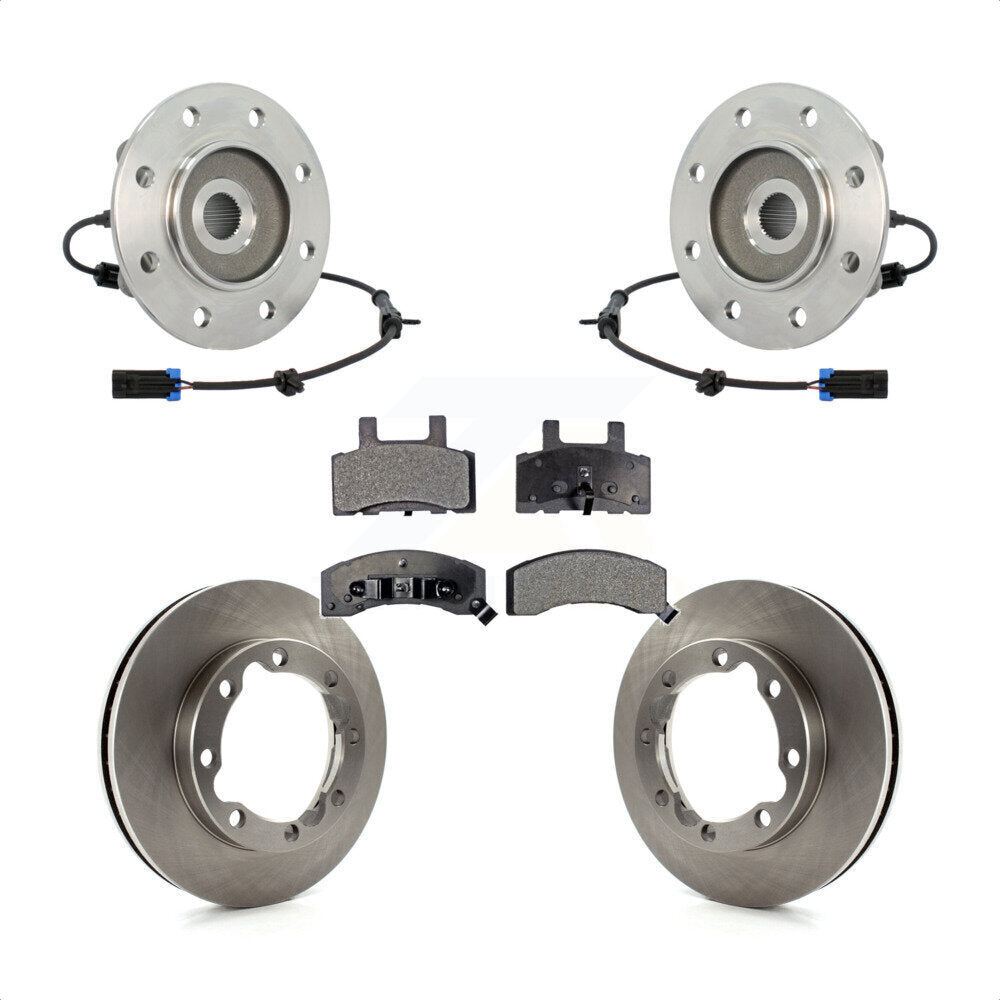 Hub Bearing Assembly Disc Brake Rotor And Pads Front Kit For K3500 Chevrolet GMC