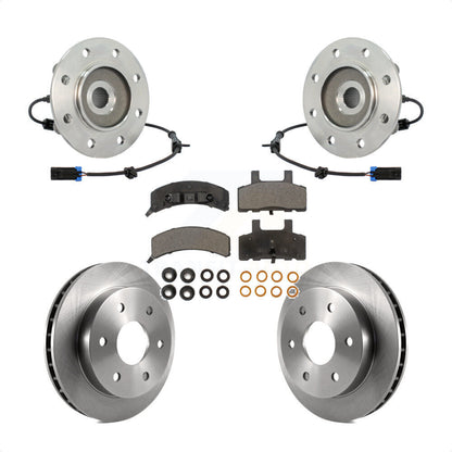Hub Bearing Assembly Brake Rotor And Pad Front Kit For K1500 Chevrolet GMC Yukon