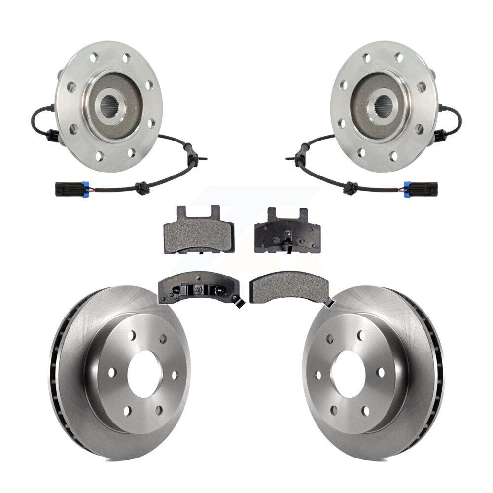 Hub Bearing Assembly Brake Rotor And Pad Front Kit For GMC Yukon Chevrolet Tahoe