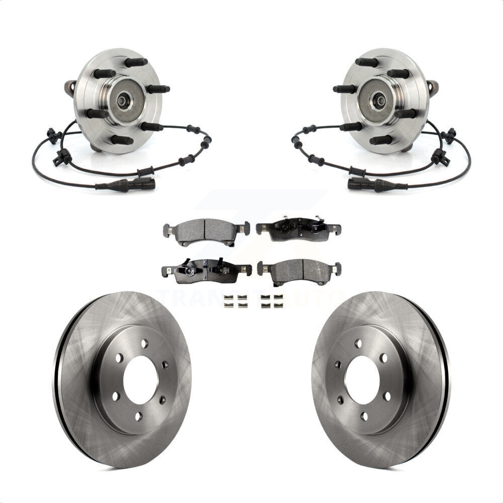 Hub Bearing Disc Brake Rotor Pad Front Kit For Ford Expedition Lincoln Navigator