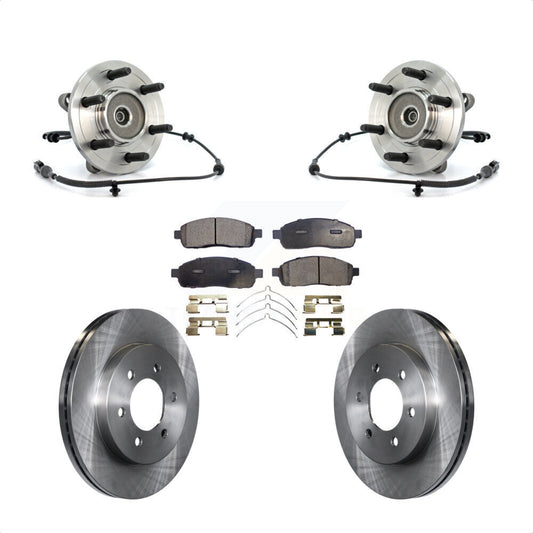Hub Bearing Assembly Disc Brake Rotors And Pads Front Kit For Ford F-150 4WD