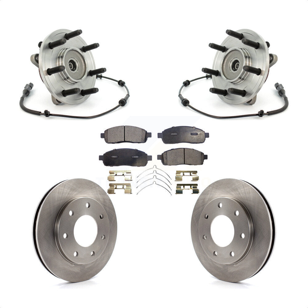Hub Bearing Assembly Disc Brake Rotor And Pads Front Kit For 2004 Ford F-150 4WD