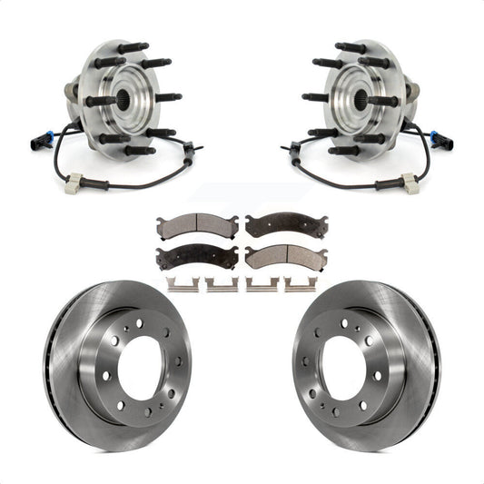 Hub Bearing Brake Rotor Pad Front Kit For GMC Chevrolet Sierra 2500 HD Silverado