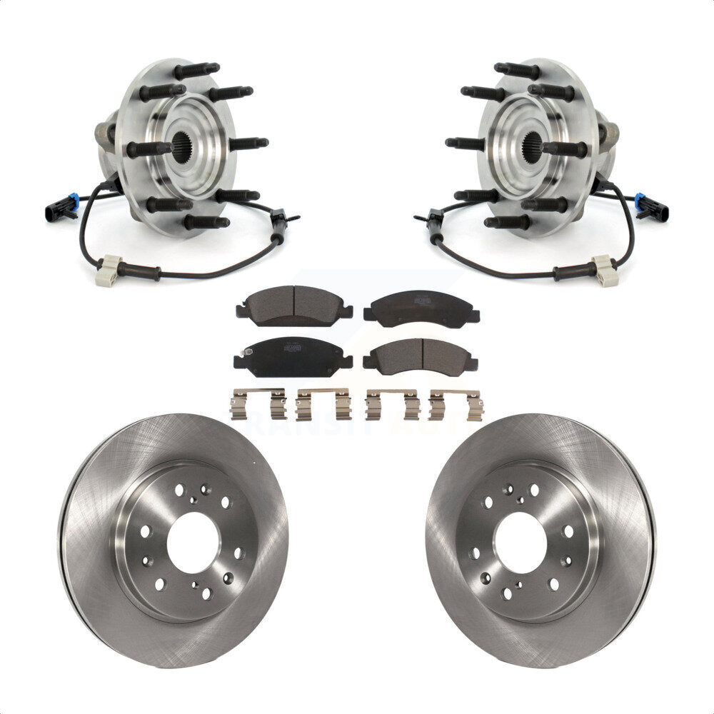 Hub Bearing Brake Rotor & Pads Front Kit For Chevrolet GMC Silverado 1500 Sierra