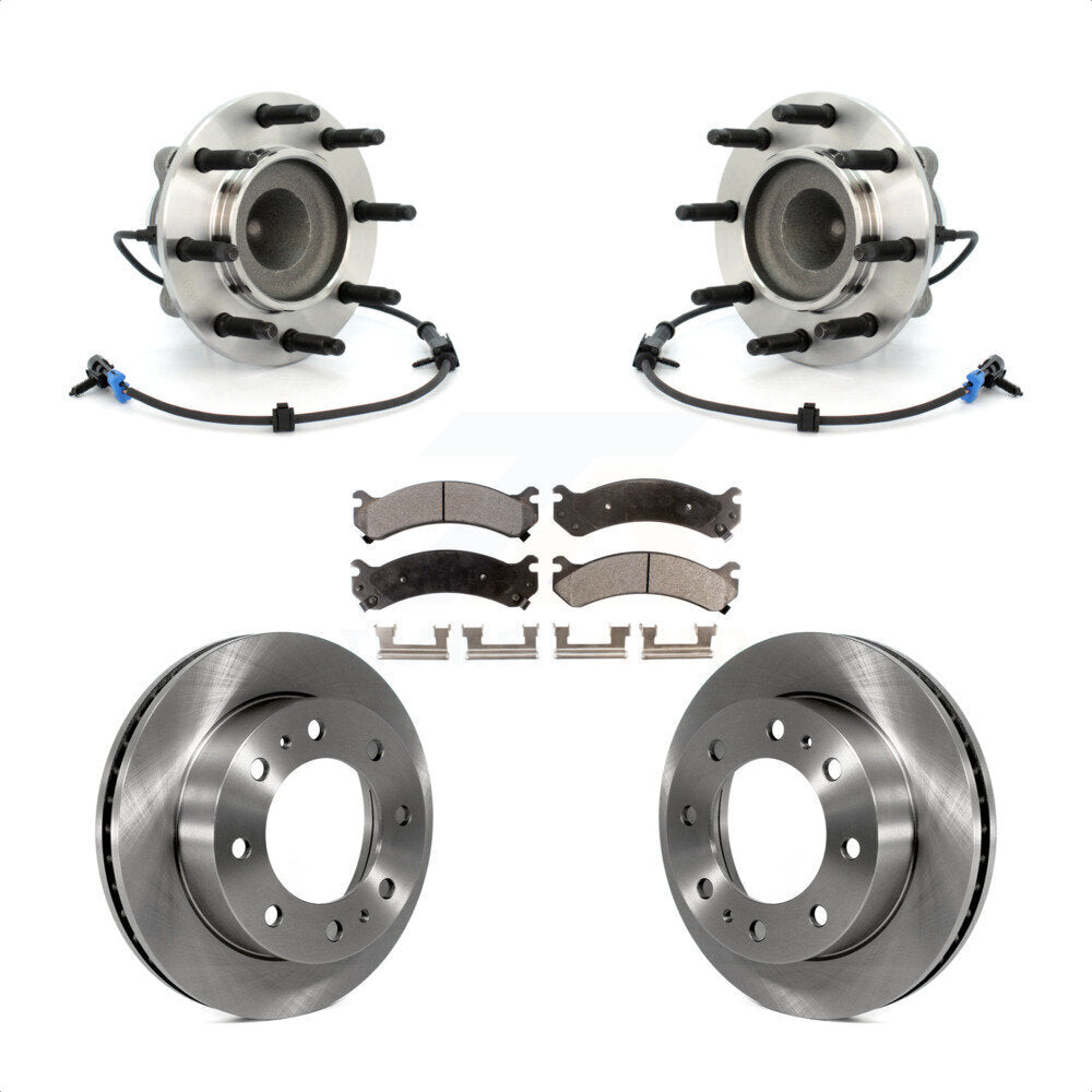 Hub Bearing Brake Rotor Pad Front Kit For Chevrolet GMC Express 2500 Savana 3500