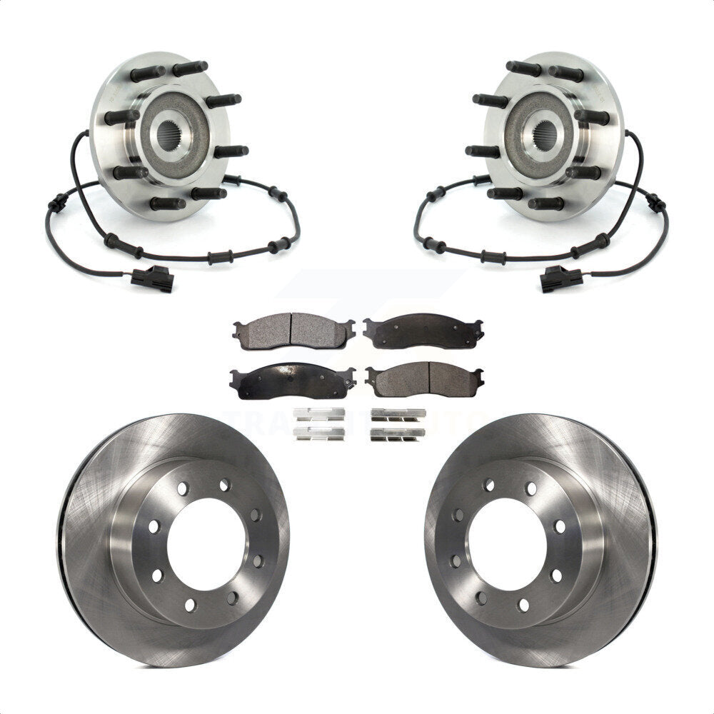 Hub Bearing Disc Brake Rotor Pad Front Kit For 2003-2005 Dodge Ram 2500 3500 4WD