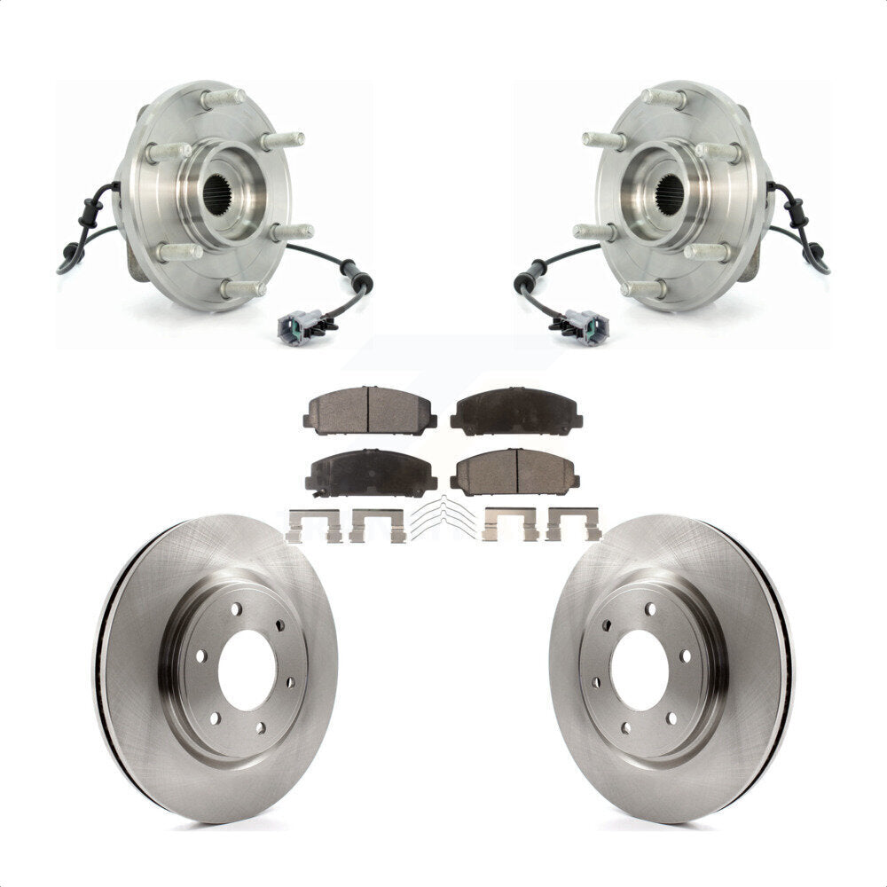 Hub Bearing Assembly Brake Rotor Pad Front Kit For 2007 INFINITI QX56 From 04 07
